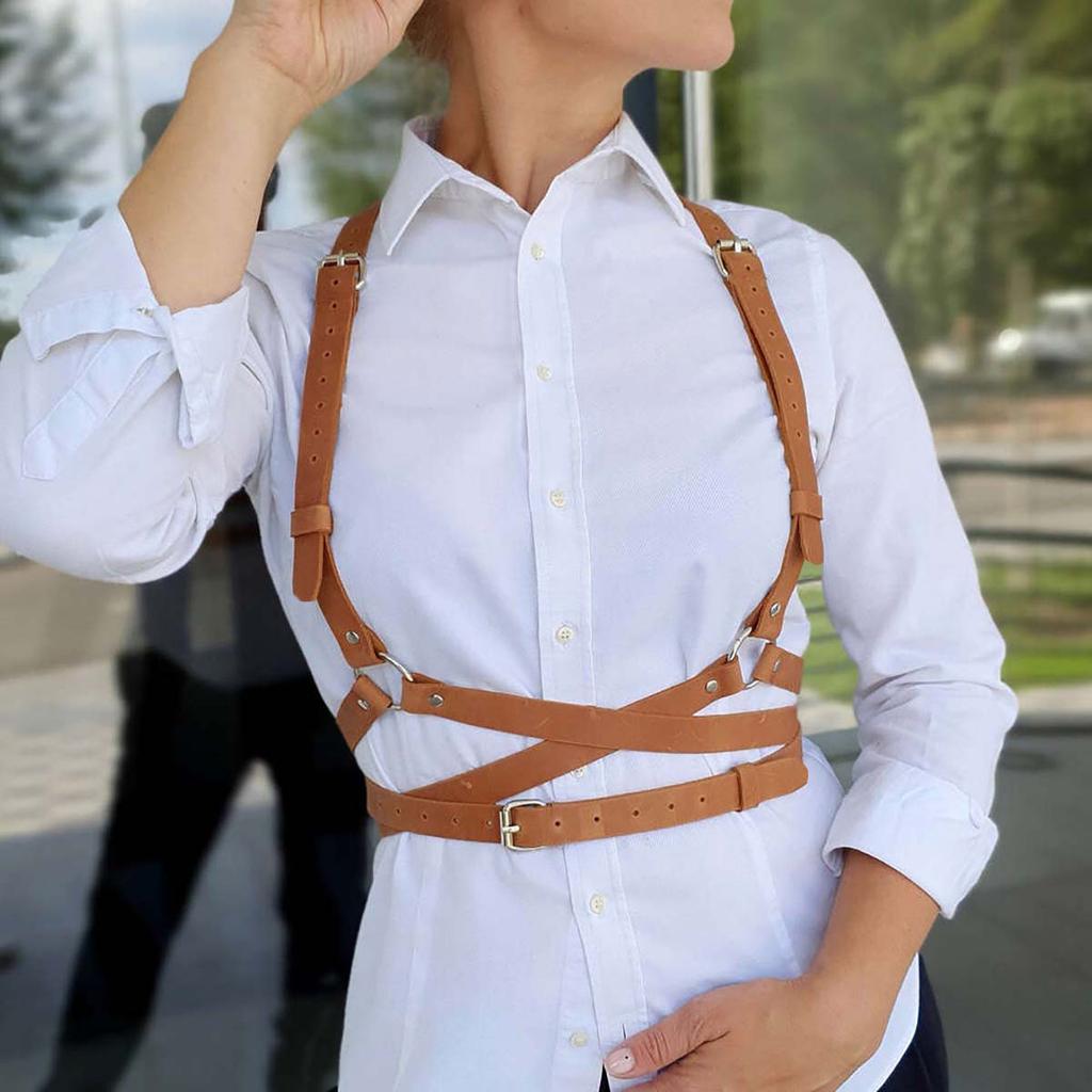 Жіночий готичний джгут із штучної шкіри, регульований шипований ремінь з декором Жіночий готичний джгут для нижньої білизни Бондажна білизна