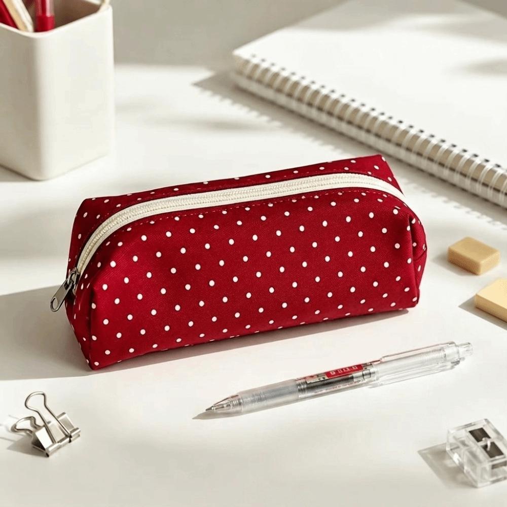 Astuccio Portapenne a Pois da Scrivania Astuccio Y2k Borsa Cosmetica Porta Penne Ufficio