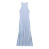 2025 Spring Elegant Wave Style Silk Net Round Neck Sleeveless Maxi Dress