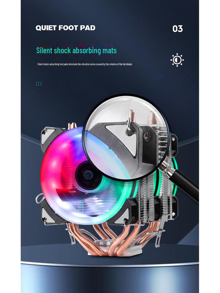 Dissipatore per CPU a tubo di rame ultra-silenzioso per pin 1366, AMD 1700, X79 e 2011
