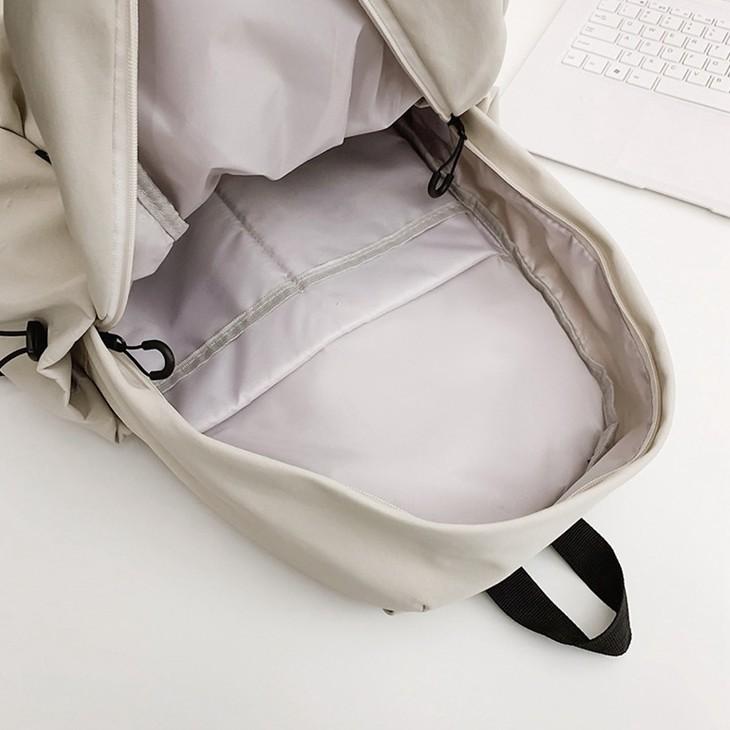 Schoolbag Korean Simple Solid Color Zipper Computer Backpack Large Capacity Couple Casual Versatile Junior High School Student Backpack