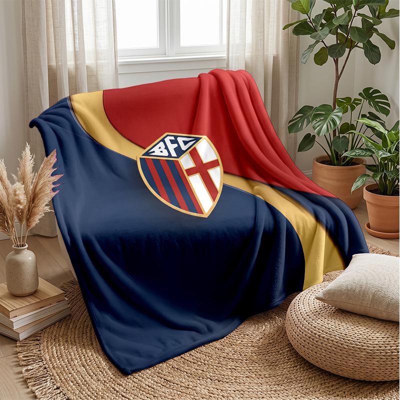 Coperta in Morbido Pile di Flanella Bologna FC Leggera Accogliente Calda Coperta da Lancio per Divano Letto Decorazione Casa