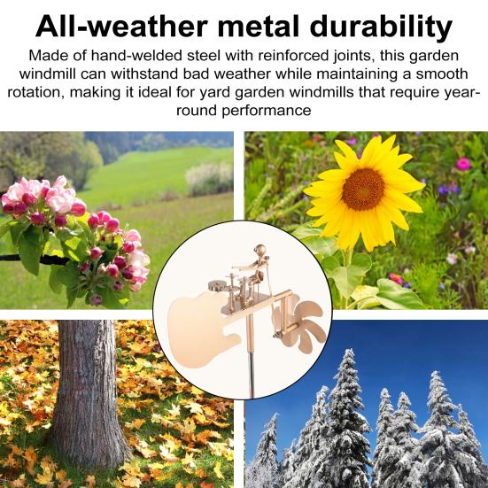 Yousheng Rock Drummer Windmill Handmade Metal Drummer Sculpture Garden Wind Spinner Percussionist Music Figurine for Patio Yard Lawn Decor