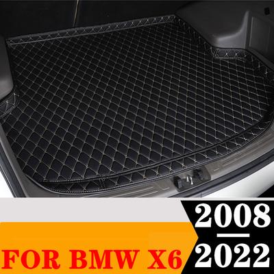 Alfombrilla para maletero de coche Sinjayer para todo tipo de clima, alfombra de carga para maletero trasero de coche, con bordes altos, compatible con BMW X6 2008 2009