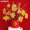 6/10PCS Gold-Plated Design Gift of Blessing Lucky-Attracting Design Spring Festival Home Decor Scene Setting Various Styles