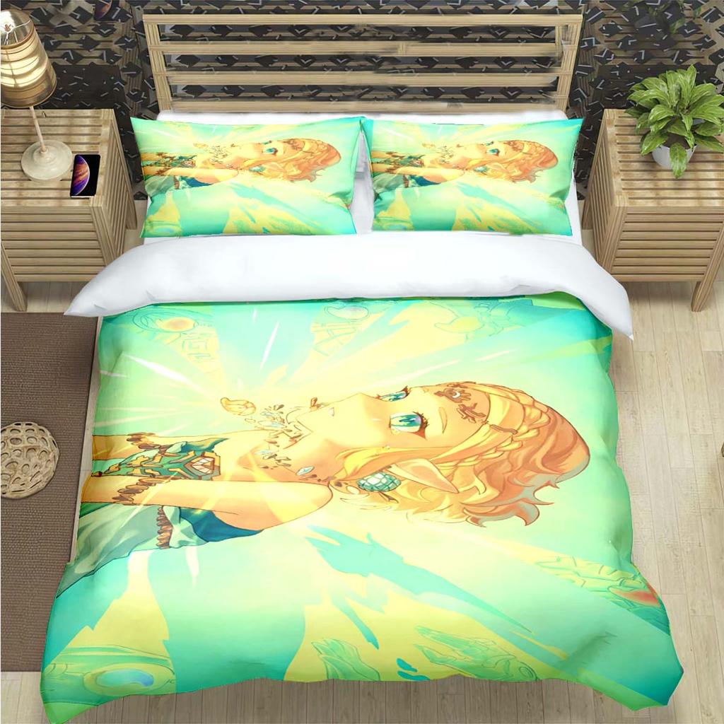 Comforter Fashion Classic Exciting Game Z-Zelda Print Bedding Sets Bed Supplies Set Bed Comforter Set Bedding Set Luxury Gift
