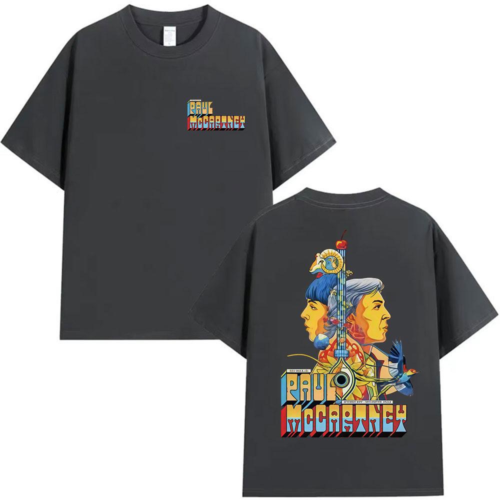 Paul McCartney Got Back Tour 2025 Koszulki Merch Męskie Lato Vintage Luźna Bawełniana Koszulka Unisex Hip Hop Rock Odzież Koszulka