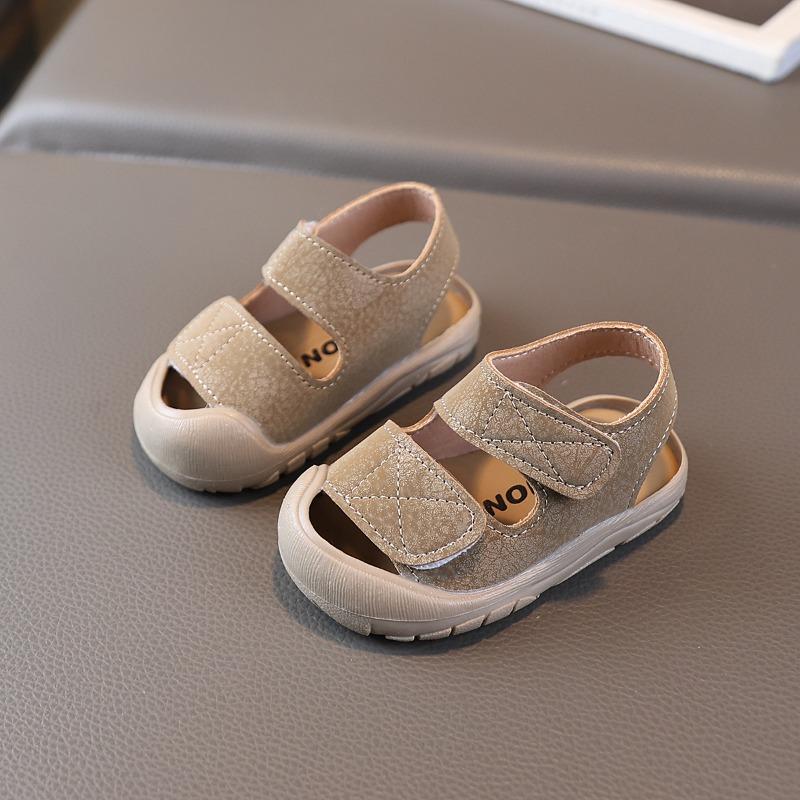 Summer New Boys' Baby Shoes Soft Sole Sandals Girls' Infant Closed-toe Beach Shoes Velcro Walking Shoes