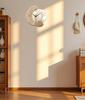Modern Simple Silent Wall Clock, Moon Design - Quartz Movement, Wooden Material, for Bedroom, Living Room or Office Decoration