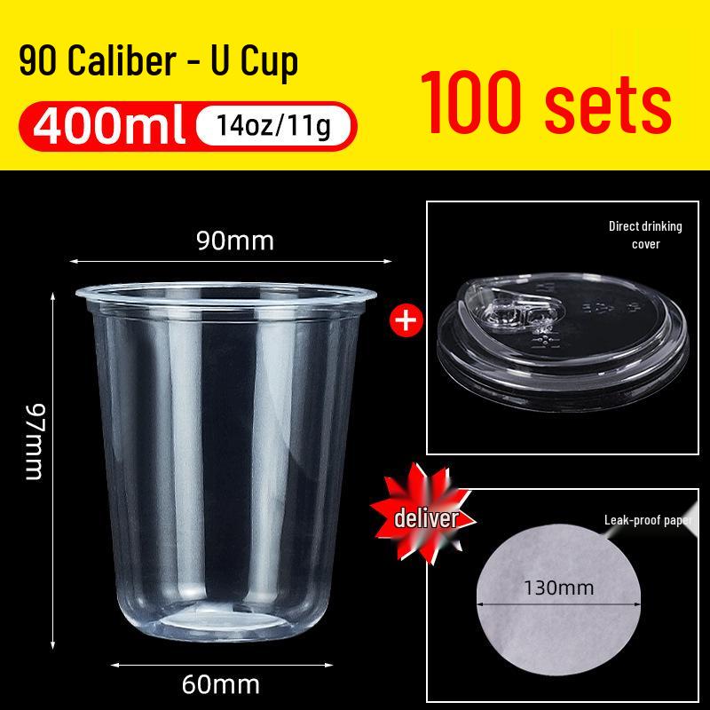 Leak-Proof PET Plastic Beverage Cup with Lid – Transparent Disposable Coffee & Cold Drink Cup