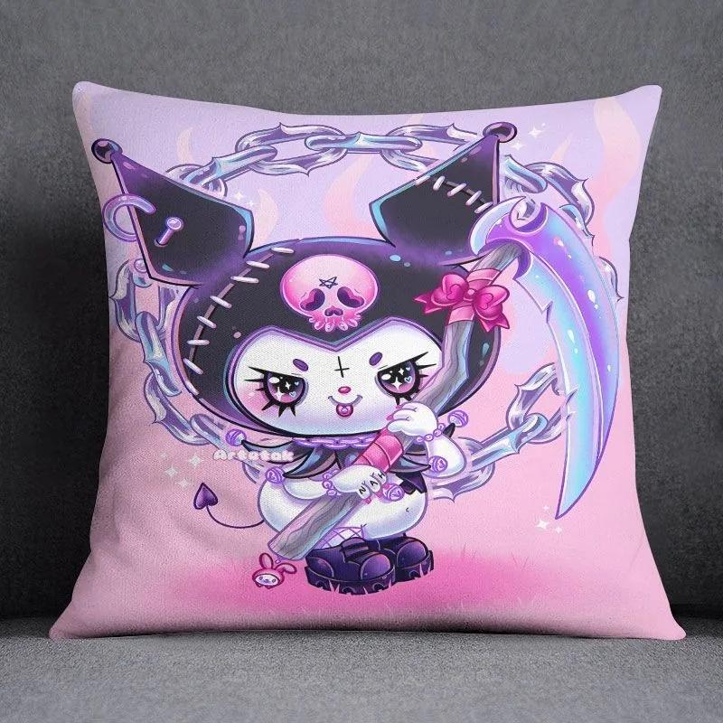 Cartoon Sanrio Pillow Cover Hello Kitty Kulomi Living Room Sofa Cushion Cover Bedroom Home Decoration Child Room Decoration
