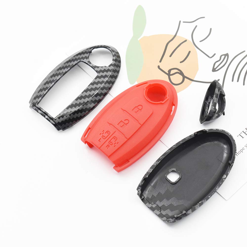 Ontto Nissan Smart Key Case Key Cover for New Serena Serena C26 C27 Key Nissan Dual Sliding Remote Control Protects Against Dirt and Carbon Fiber ABS