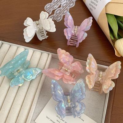 Elf Acetat Schmetterling Haarklammer Tiere Großer Hai Clip Süßer Schmetterling Haarklammer Damen