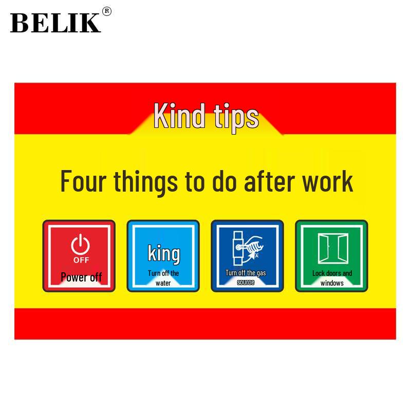 BELIK After-Work Safety Reminder Wall Sticker (WX-14) 30x20 CM