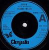7-дюймова платівка ФРЕНКІ МІЛЛЕР - Darlin' CHS2255 Chrysalis 1978 Великобританія Рок Вживана