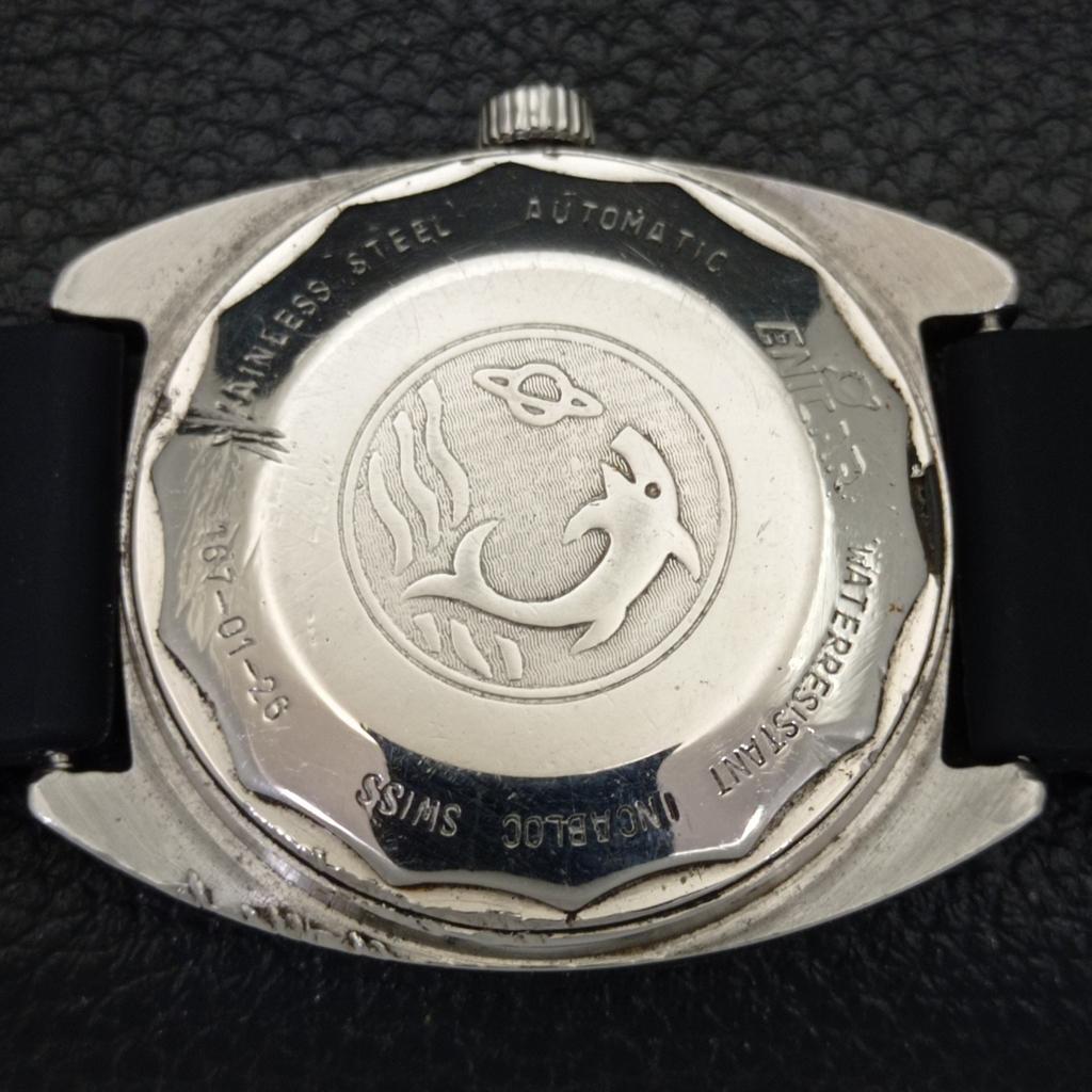 USED MENS ENICAR AUTOMATIC 167 SWISS DAY&DATE WHITE COLOR DIAL WATCH A432176-2 R110-a432176