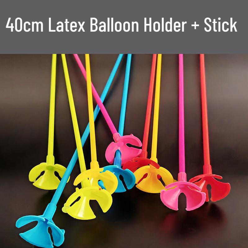

40cm Transparent Balloon Stick Holder & Clip for Bouquet or Small Balloons