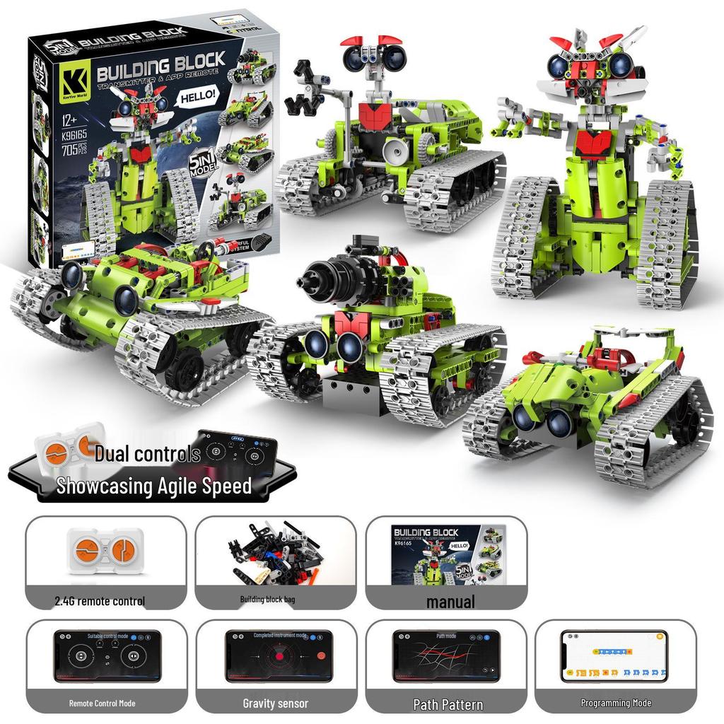 Kit de robot programmable télécommandé avec blocs de construction pour l'exploration scientifique éducative