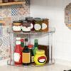 Acrylic Organizers Shelf Two Levels for Efficient Storage in Small Corner Easy to Assemble and Cleaning