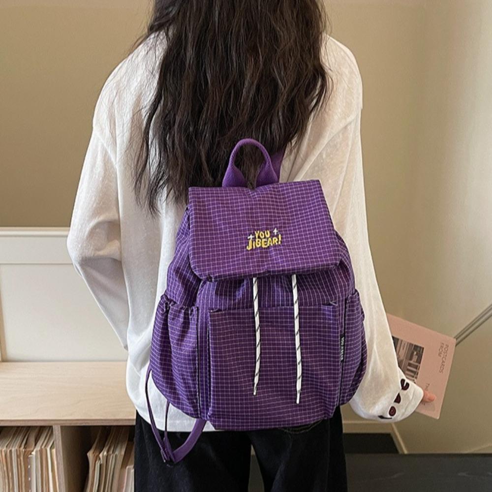 Casual Large Capacity Backpacks for Women 2026 Spring New Korean Style Lightweight Travel Bag Solid Color Student School Bag