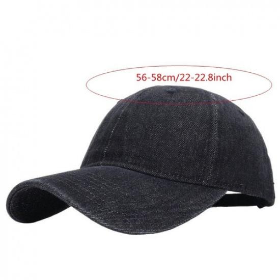 Men Casual Denim Baseball Cap Sports Hat Retro Style Adjustable Outdoor Sun Cap