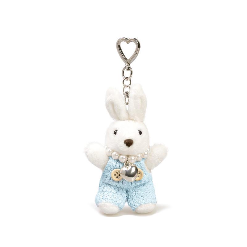 Bunny Plush Unique Keychain With Dazzling Pearl Chain Available In Soft Color Options