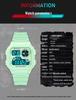 Sanda Men's Trendy Luminous Waterproof Square Digital Sports Watch