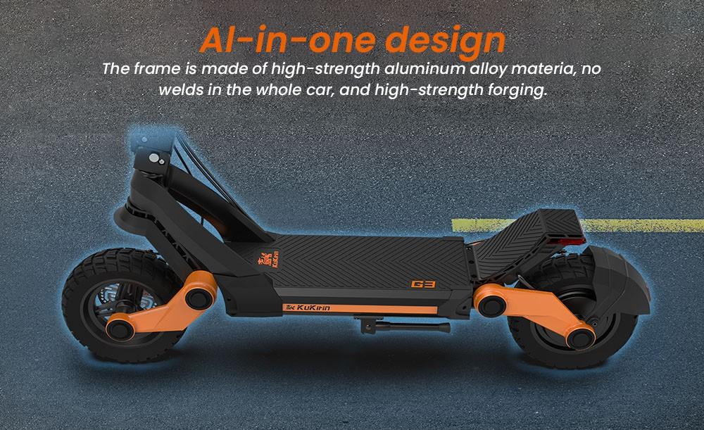 KuKirin G3 Electric Scooter 1200W Rear Motor 52V 18Ah 50KM/H Max Speed 70KM Range Touchable Display Control Panel TPU Suspension