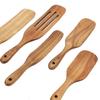 1pc/1 Set Premium Teak Wood Slotted Spurtle Spatulas Spoons Set for Nonstick Cookware Kitchen Cooking Heat Resistant Non Stick