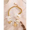 Yhpup Ocean Style White Resin Turtle Starfish Shell Drop Necklace Chain Stainless Steel Golden Summer Unique Handmade Jewelry