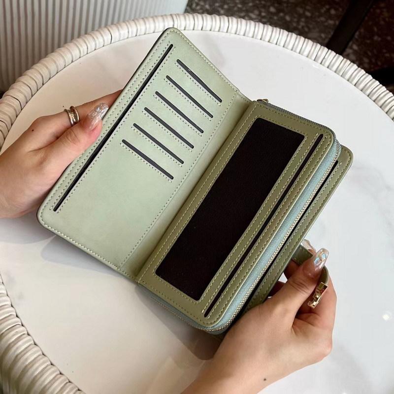2026 Nuova Pelle di Mucca Morbida Portafoglio Lungo da Donna Grande Capacità Borsa a Mano Temperamentale Telefono Cellulare