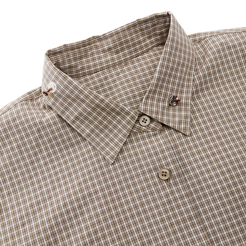 JNBY Beaded Plaid Loose Long Sleeve Shirt