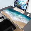 Ocean Beach Wave Extended Gaming Mouse Pad Non Slip Desk Surface Tropical Seaside Scenery Print For Gaming And Office Desktop