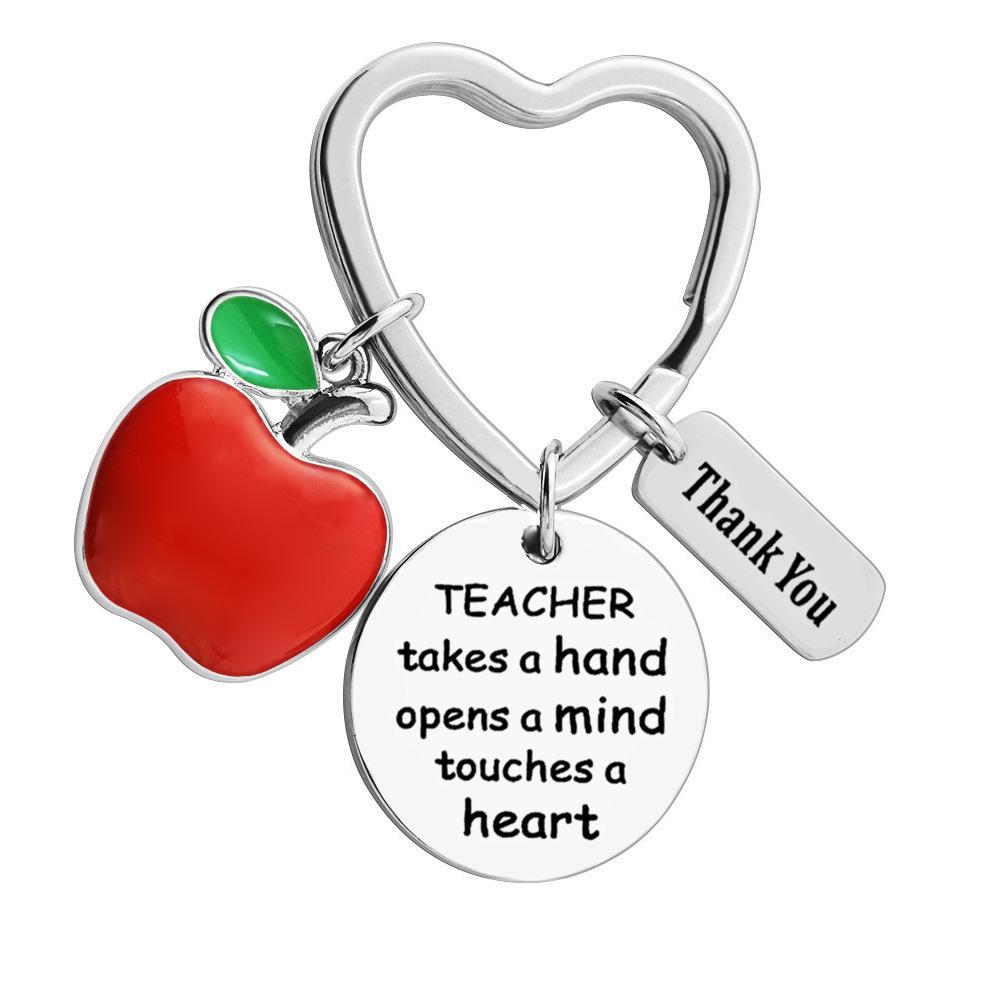 A Great Teacher Is Hard Gift Teachers Day Gift Apple Keychain Stainless Steel Keychain for Mothers Day and Fathers Day Backpack Bag Pendant