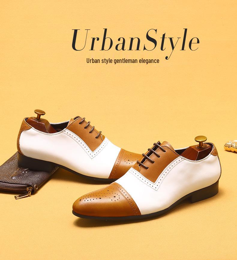 VIP Exclusive: Men's White Genuine Leather Brogue Shoes for Formal, Business, Weddings & Photo Studio.