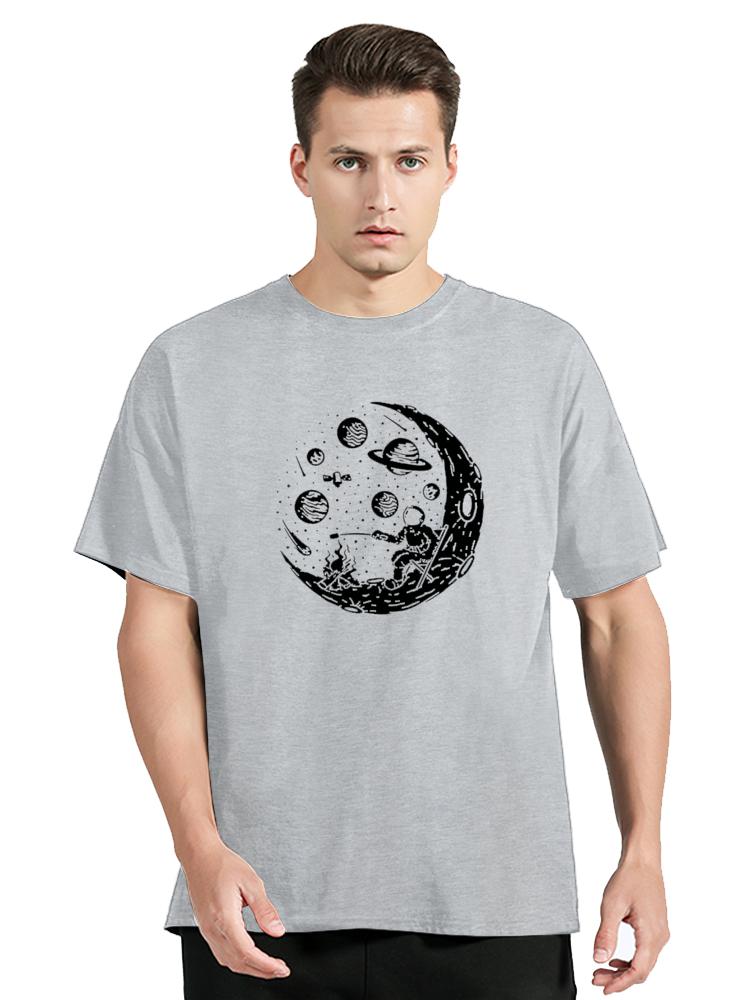 Summer T-shirt High Quality Cotton Funny Astronaut Moon Barbecue Casual T Shirt Fitness Unisex Tops Tees Clothing
