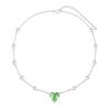 Girl'S Heart Cool Mint Green Love Necklace Light Luxury Delicate Bracelet Two Wear Green Diamond Heart Earrings