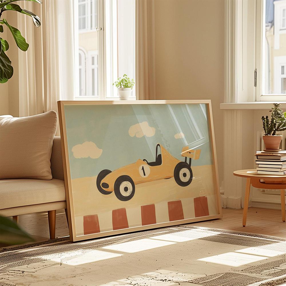 Funny Cartoon Animals Car Art Nursery Wall Posters Prints Lion Dog Bear Children Kid Room Canvas Painting Home Decor Pictures