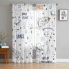 Cartoon Truck White Sheer Curtains Living Room Window Tulle Curtains For Bedroom Kitchen Home Decoration Voile Drapes