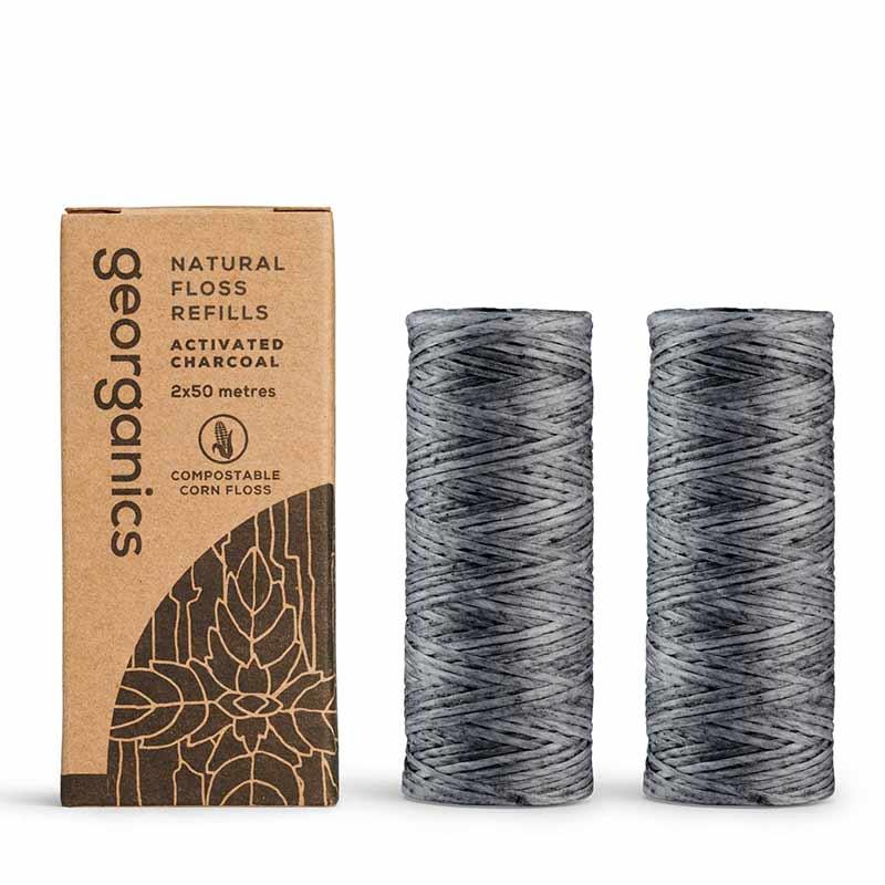 

Georganics Natural Floss Refill - Деревне вугілля