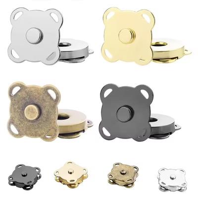 Magnetic Snap Buttons Metal Plum Blossom Sew On Button Clasps Fasteners for Purses Handbag Clothes DIY Accessories