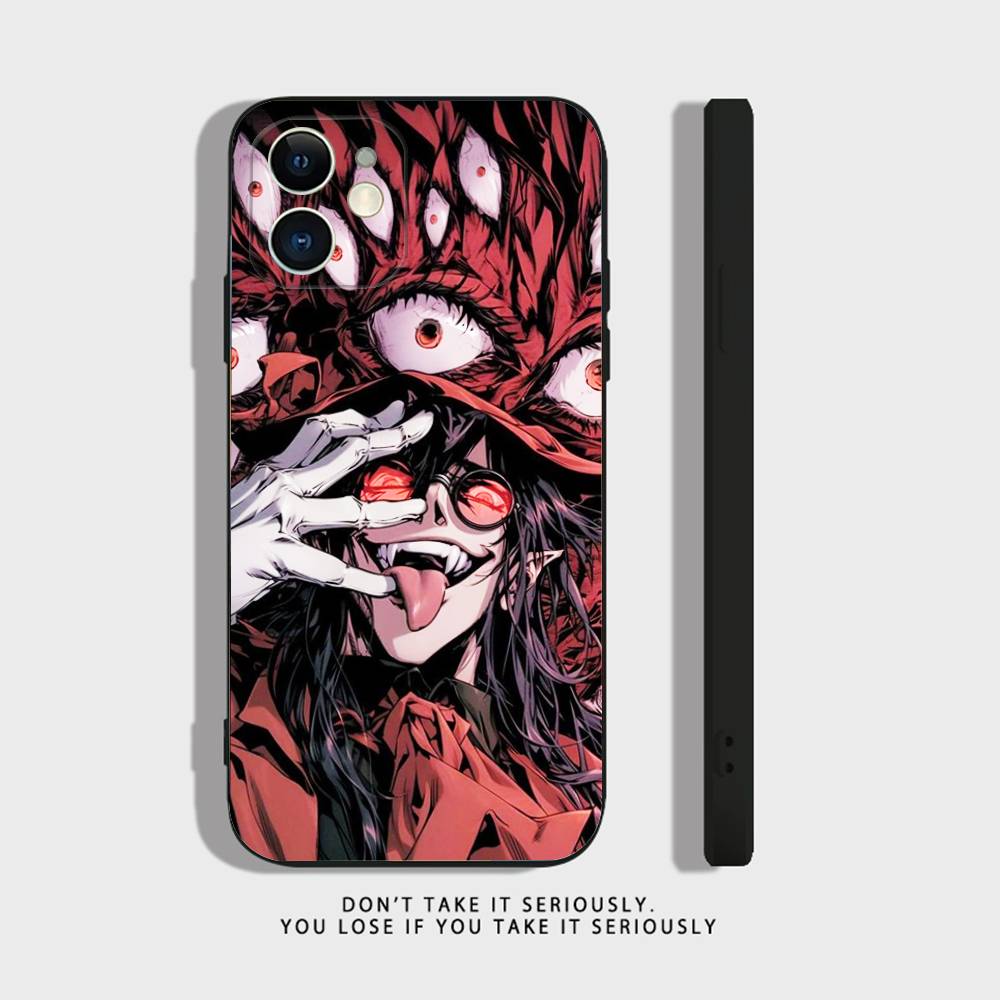 Anime Alucard Hellsing Phone Case For iPhone 16,15,14,13,12,11,Pro,X,XS,Max,XR,Plus,Mini Soft Silicone Black Shockproof