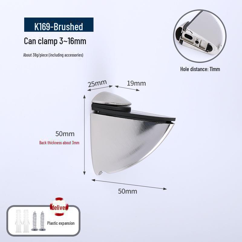 F-shaped Duckbill Glass Clamp for Bathroom/Kitchen 