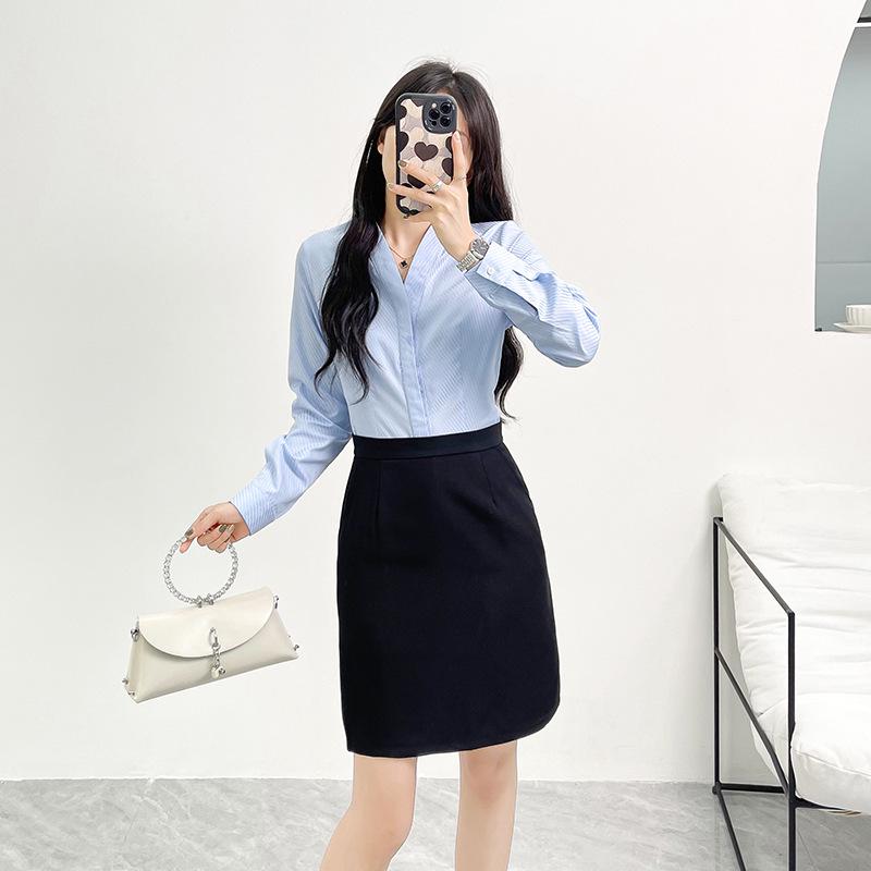 2025 Spring/Summer Women's Professional A-line Black Skirt, Slim Fit, Mid-Length, Ideal for Teachers
