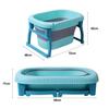 Grande baignoire pliable ultra compact kikido, baignoire enfant en plastique avec bouchon de vidange, pieds pliable-bleu