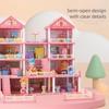 3D Doll House Set with LED Lighting Doll House Assembly Creative Villa House  Kids