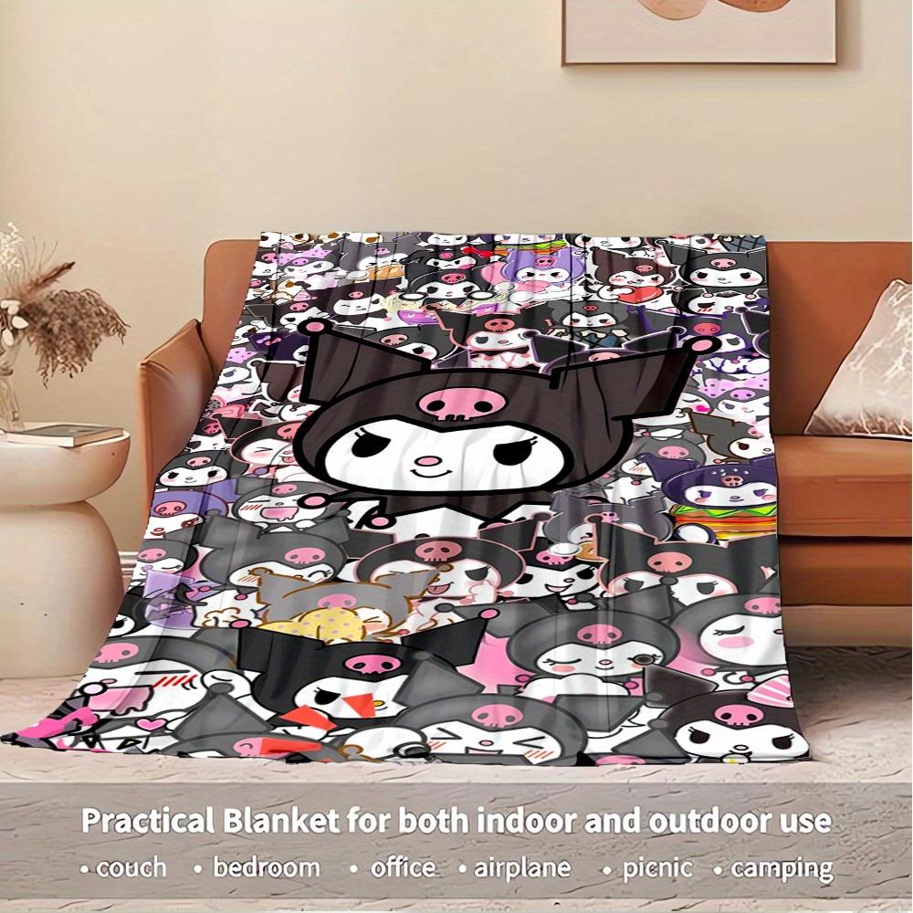 1pc Kuromi Halloween themed cute cartoon character home decor blanket - seasonal universal cozy washable gift, suitable for all ages, suitab