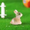 8Pcs Bunny Resin Miniature Figurines Home Decoration Cute Rabbit Mini Bunny Crafts Dark In Night Easter Party Decorate