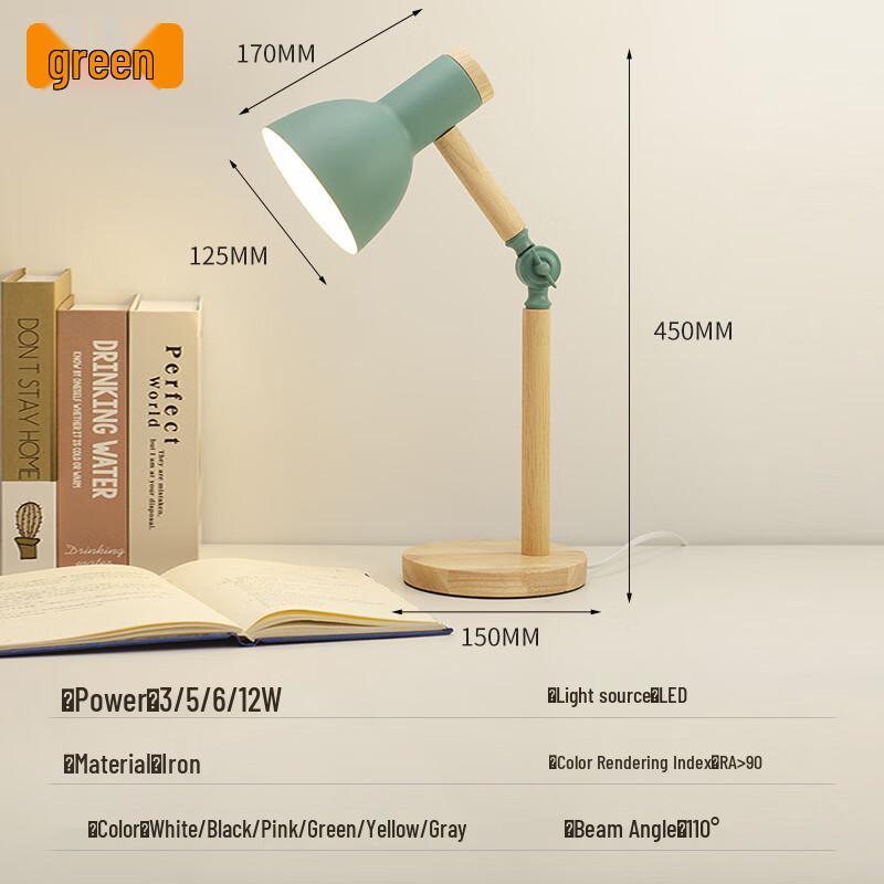 Smart Macaron Wood Dimmable LED Bedside Lamp