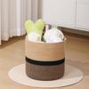 Japanese Style Two-Tone Cotton Rope Laundry Basket